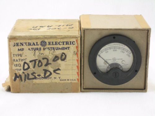 General Electric DC Milliamperes Meter Type DW-41 Model 8DW41 New Old Stock