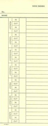 COMPUMATIC (200) Time Cards, Bi-Weekly, 2-Sided, 3-3/8&#034; x 9&#034;, for Amano,