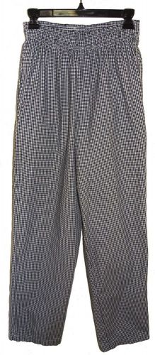 Sz S Pants CHEF WORKS Designer Clothing BAGGIES Black/White Check Poly/Cotton