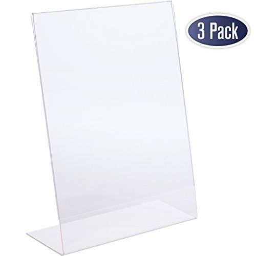 Dasher Products Slant Back Acrylic Sign Holder, 8.5 x 11 Inches Economy Portrait