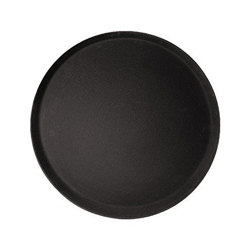 Co-rect products co-rect plastic round rubber lined non-slip tray, 14&#034;, black for sale