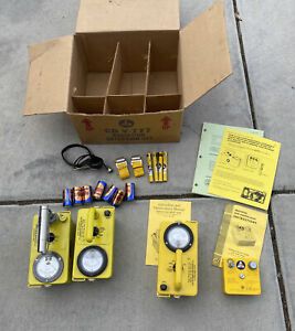 CIVIL DEFENSE RADIATION DOSIMETER PENS AND RADIOLOGICAL SURVEY METER AND MANUALS