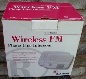 Radio Shack Two-Station Wireless FM Phone Line Intercom in Original Box. 43-483
