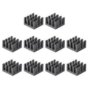 14x14x8mm Black Sticky Aluminum Heatsink Electronic Radiators for MOS 10 Pcs