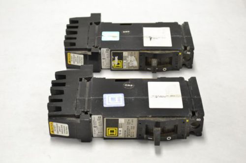 Lot 2 square d fa17015b molded case circuit breaker 15a 347v-ac 1p b204704 for sale