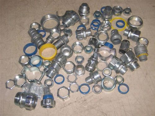 Lot of Conduit Fittings Locknuts Seals Clamps Nipples Straps Connectors