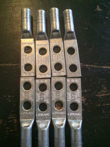 Burndy ya4cl2tc14 #4 awg 2hole 1/4&#034;bolt 5/8&#034;space gray w/peep for sale