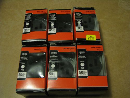 Pass &amp; Seymour/Legrand 50-Amp Black Duplex Electrical Outlet 6 EACH