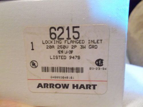 Arrow Hart 6215 locking Flanged Inlet in box new old stock