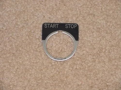 Legend plate - black start stop - 30-2698-73 cutler hammer eaton aluminum - new for sale