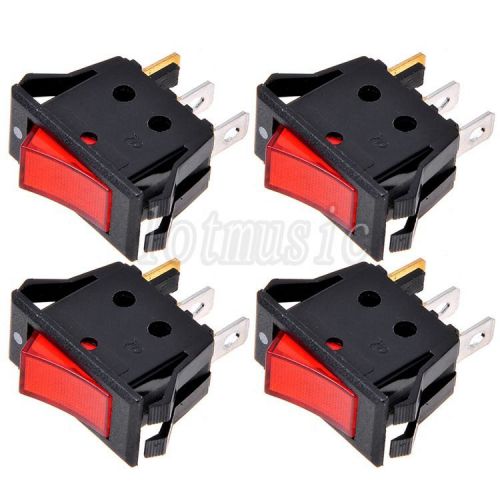 4* Rocker Switch 2 Pin SPST ON-OFF 250V/15A AC Illuminated Lamp 13mm