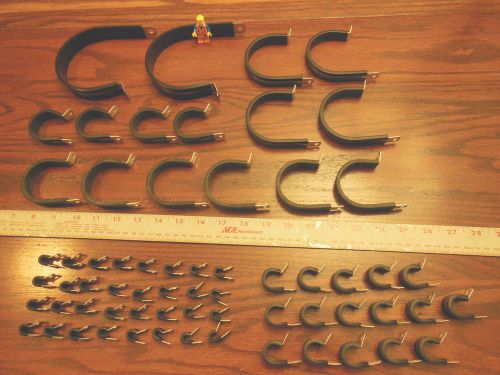 J&amp;M wire loom cushion cable clamp stainless and coated aluminum LOT assortment