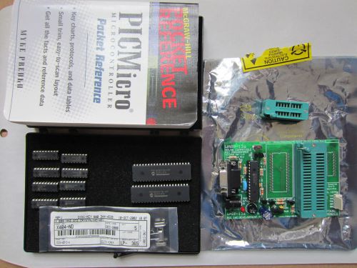 PIC 16c development programmer mplab compatible WARP-13a + Book &amp; parts - NEW