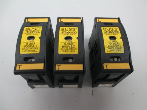 LOT 3 NEW COOPER BUSSMANN JTN60030 0-30A AMP 600V-AC FUSE HOLDER D260852