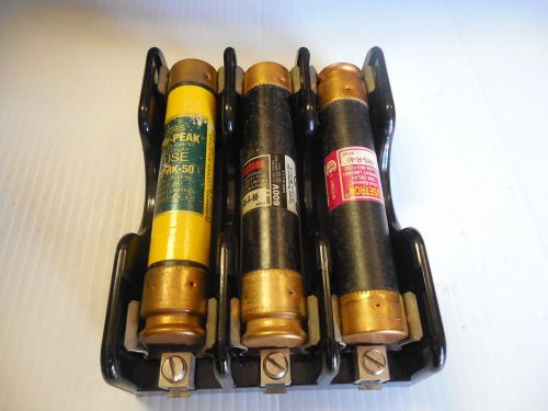 Marathon fuse holder w diff fuses 6f60a3b 600v 60a lps-rk-50 frs-r-60 frs-r-40 for sale