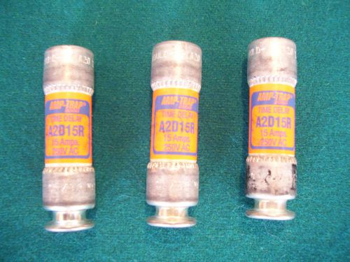 THREE - NEW - A2D15R AMP TRAP, GOULD SHAWMUT FUSES, BUSS, LITTELFUSE