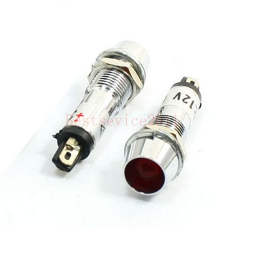 10pcs Panel Mounting Red Light Indication LED Signal Lamp AC 12V