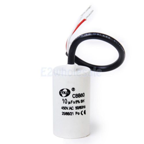 450v ac 10uf 50/60hz 2-wire polypropylene film motor start run capacitor cbb60 for sale