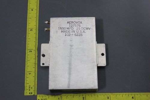 AEROVOX 1500MFD 25VDC CAPACITOR 102-6228 127576 METAL CASE(C1-1-84A)