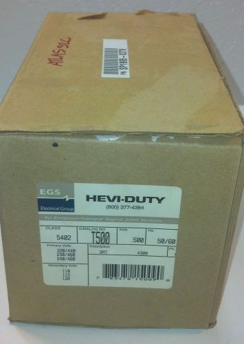 Hevi-duty control transformer t-500 .5 kva 220-480 pri 110-120 sec sola square d for sale