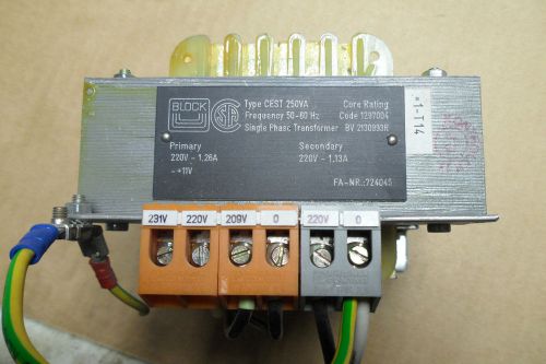 BLOCK: SINGLE PHASE TRANSFORMER TYPE CEST 250VA (BV2130993R)