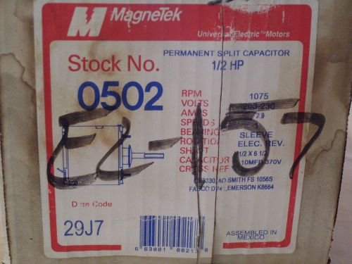 MAGNETEK MOTOR NO. 0502  RPM 1075 VOLTS 203-230  1/2  HP