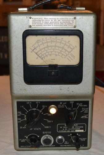 Vtg. Millivac Type MV 18C RF Vacuum Tube Voltmeter &amp; DC Millivoltmeter Radio