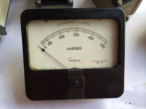 Vintage SIMPSON 59 0-500 AMPERES METER  Alternating Current