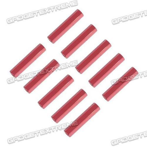 M3*35 H5 Aluminum Alloy Hexa Spacer Pillar Red 10-Pack GE