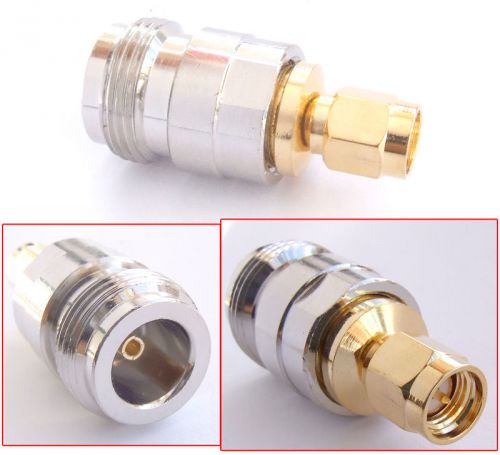 2 pcs Copper N female jack to SMA male plug RF Reverse Polarity Adaptors