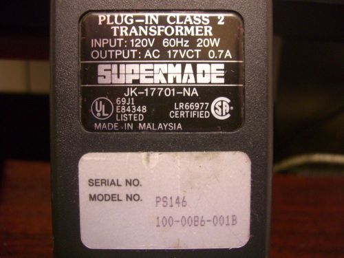 Genuine supermade ps146 100-0086-001b ip 120v 60hz 20w op 17v 0.7a for sale