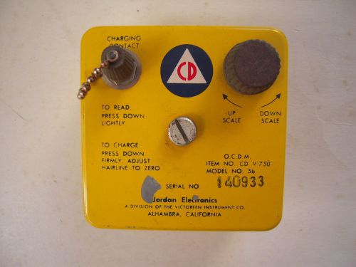 VNTG Jordan Electronics Victoreen Radiation Detector Dosimeter CD V-750 Charger