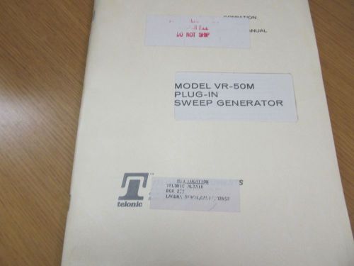 Telonic VR-50M Plug-In Sweep Generator Service Operation Manual w/ Schemat 46248