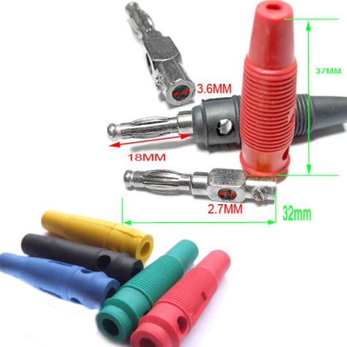 10PC 5 color 4MM Banana Plug Screw Cable DIY to BINDING POST Testers Test Probes