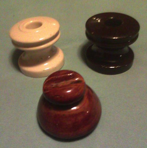 Antique Porcelian Insulators - Set of 3