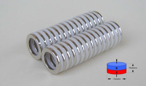 100 pcs of  N52, OD9/16&#034; x 3/8&#034;id x1/16&#034;Neodymium Ring Magnets