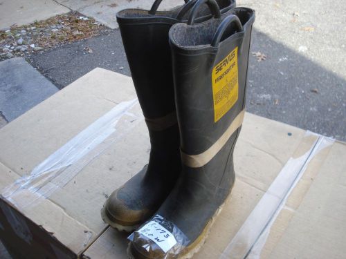 SERVUS  Firefighter Turn Out Gear Rubber Boots Steel Toe 8.0 W......R-173