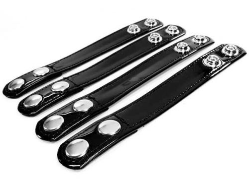 Bianchi AccuMold Elite Duty Belt Keeper (4) Hi-Gloss Black w/ Chrome Snap