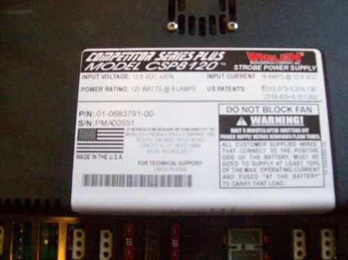 Whelen Model CSP 8120,  Strobe Power Supply, COMPETITOR SERIES