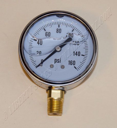 New Hydraulic Liquid Filled Pressure Gauge 0-160 PSI