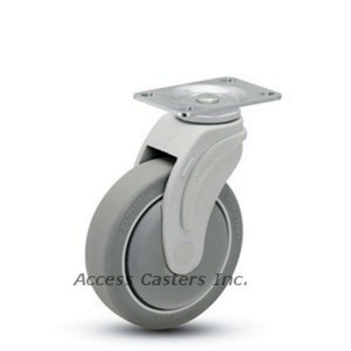 5MNGQS 5&#034; x 1-1/4&#034; Nylon Swivel Plate Caster, TPR Wheel, 325 lbs Capacity