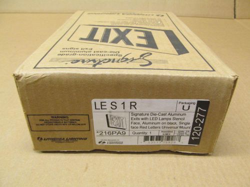 1 NIB LITHONIA LIGHTING LES1R DIE CAST ALUMINUM EXIT SIGN