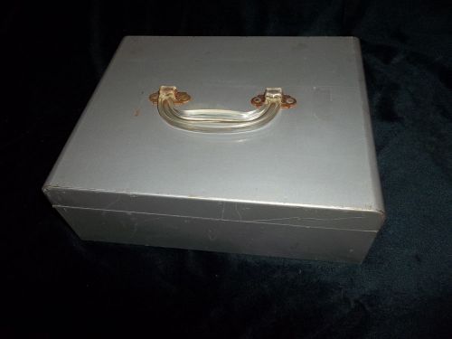 Grey Metal Lock Box with Handle