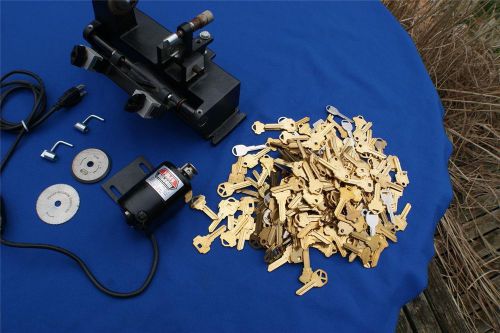 Key cutting making machine foley-belsaw, extra blades and 6 pounds of key blanks for sale