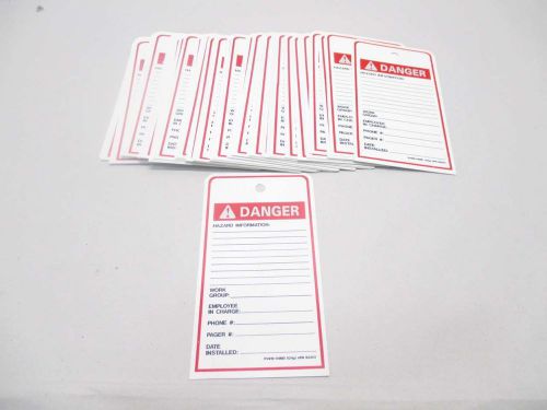 Lot 68 new pv419-04md apn 92263 4 in x 7-3/8 in danger hazard info tags d478526 for sale