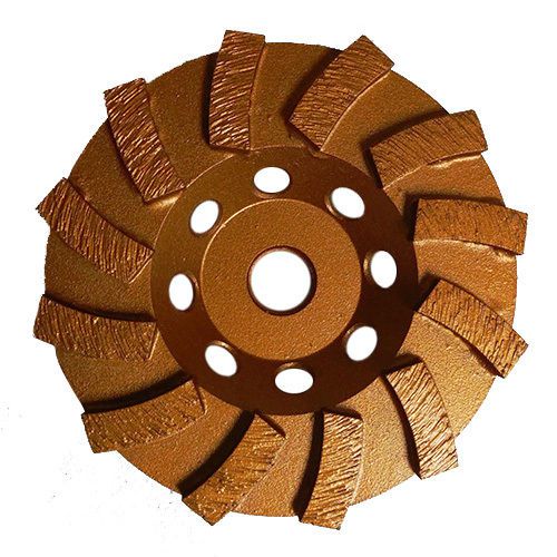 4&#034; TURBO SWIRL 12-SEGMENTED CUP WHEEL (CONCRETE/STONE)