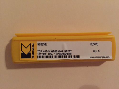 Kennametal NG2058L KC5025 TOP NOTCH GROOVING INSERT - 5 pieces per box