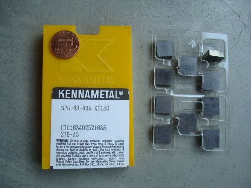 10pcs new kennametal spg-43-8rw,grade kt150,carbide inserts **factory pack ** for sale