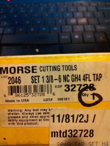 *NEW*MORSE CUTTING TOOLS,1-3/8-12NF,GH4,HSS, TAPER, HAND TAP, PLUG, DRILL