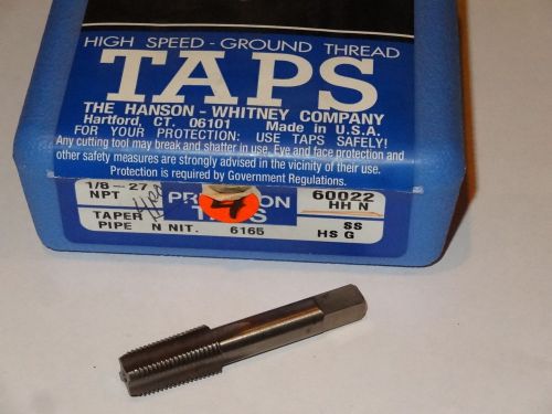 new HANSON WHITNEY 1/8-27 NPT Hi-Hook 4FL Taper HSS S.S. Pipe Tap 60022 USA